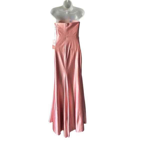 Stacees‎ Dress Women 4 Dusty Pink Prom Silk Like Satin Floor Length Slit Bodycon - Picture 4 of 15